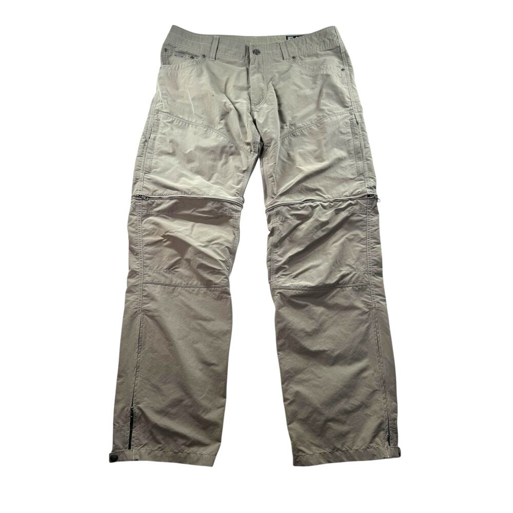 Kuhl Liberator Convertible Pants Mens Size 36x32 Zip Off Tan Gorpcore Hike Climb
